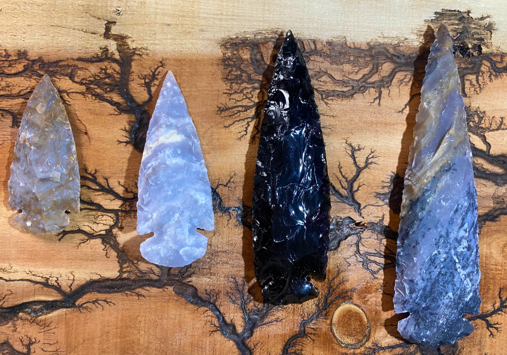 5.5" Hand-Knapped Stone Spearhead – Authentic Primitive Tool