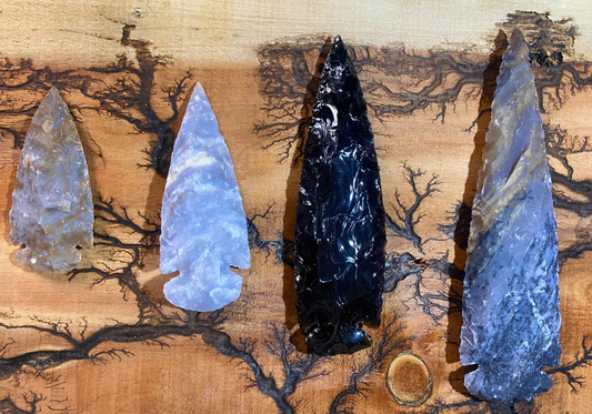 5.5" Hand-Knapped Stone Spearhead – Authentic Primitive Tool