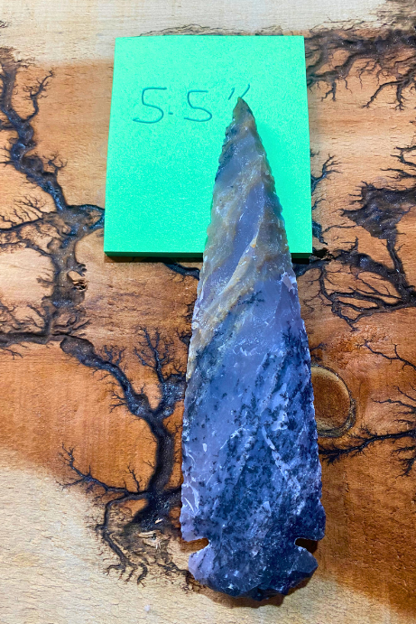 5.5" Hand-Knapped Stone Spearhead – Authentic Primitive Tool