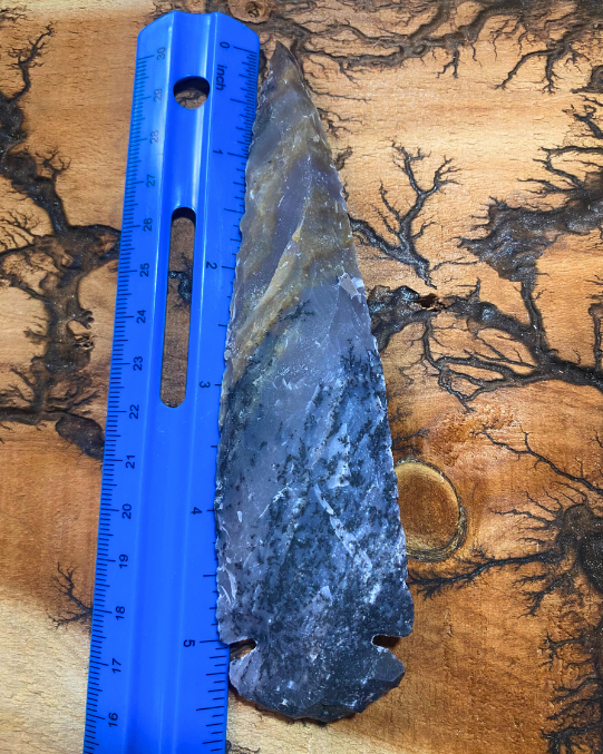 5.5" Hand-Knapped Stone Spearhead – Authentic Primitive Tool