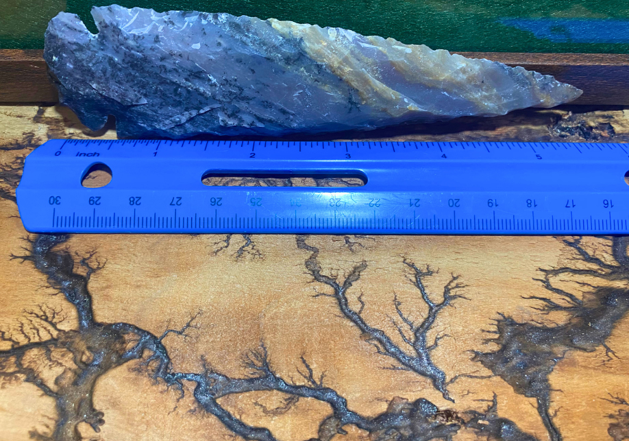 5.5" Hand-Knapped Stone Spearhead – Authentic Primitive Tool