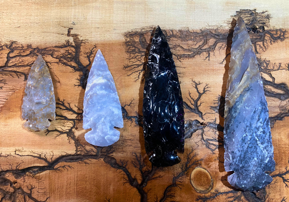 5.5" Hand-Knapped Stone Spearhead – Authentic Primitive Tool