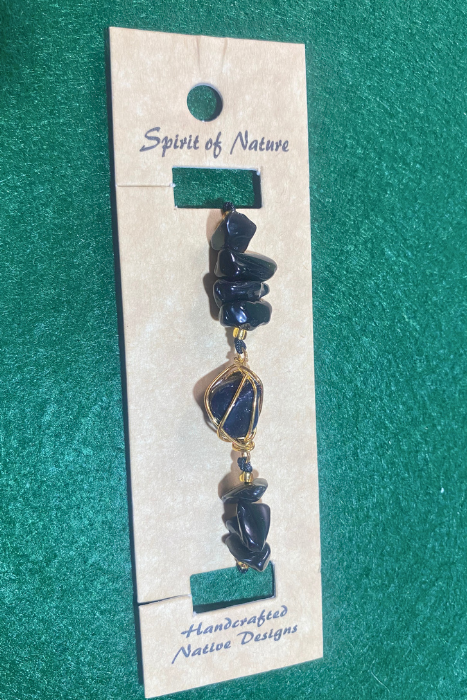 Natural Chip Stone Bracelet - Adjustable Pull-Tie Beaded Design